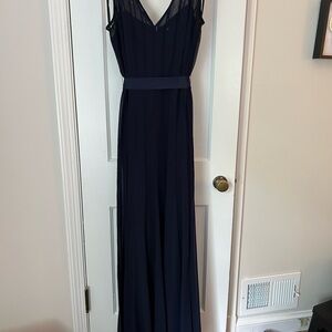 Calvin Klein Elegant Navy Blue Evening Gown
